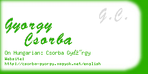 gyorgy csorba business card